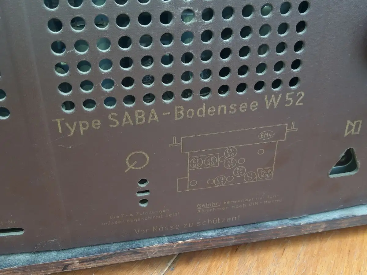 Nr. 34 Saba Bodensee W52 mit original Schaltplan – Baujahr 1951 – 53 - Röhrenradio   23