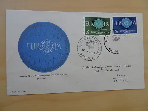 Türkei Michel 1774/75 FDC Cept 1960 (4190)