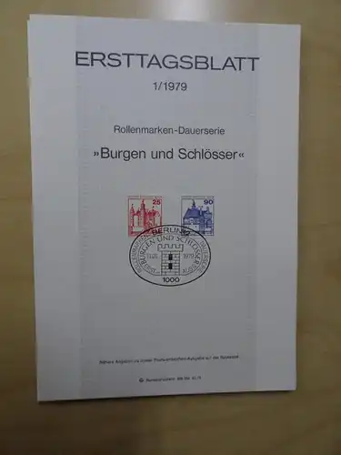 Berlin ETB Ersttagsblätter Jahrgang 1979 komplett (5587)