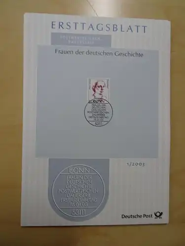 Bund ETB Ersttagsblätter Jahrgang 2003 komplett (5622)