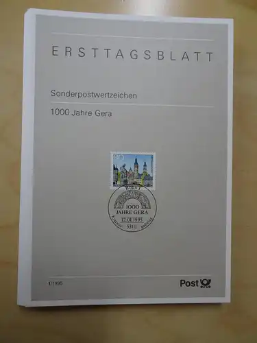 Bund ETB Ersttagsblätter Jahrgang 1995 komplett (5614)