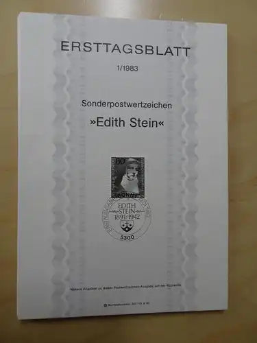 Bund ETB Ersttagsblätter Jahrgang 1983 komplett (5594)
