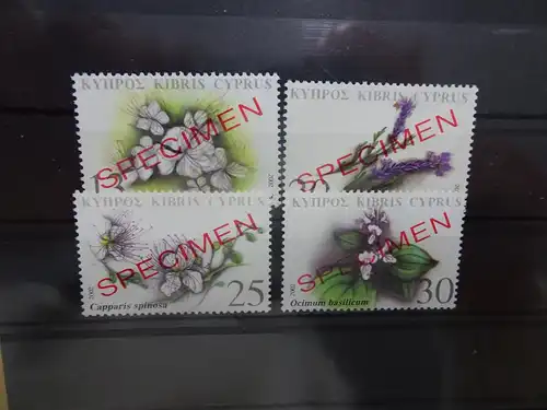 Zypern Michel 992-95 postfrisch Aufdruck Specimen Blumen (5924)