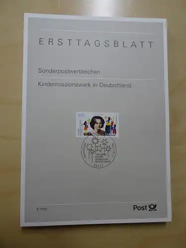 Bund ETB Ersttagsblätter Jahrgang 1996 komplett (5615)