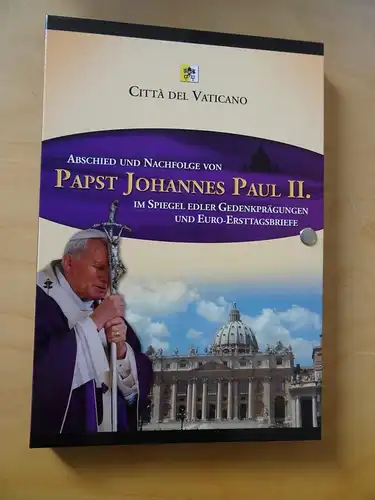 Vatikan Gedenkbuch mit 6 Medaillen Abschied Papst Johannes Paul II (13012)