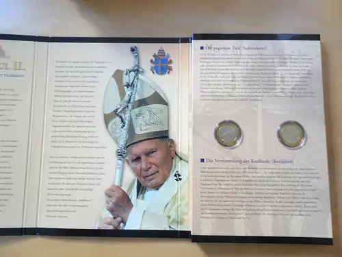 Vatikan Gedenkbuch mit 6 Medaillen Abschied Papst Johannes Paul II (13012)