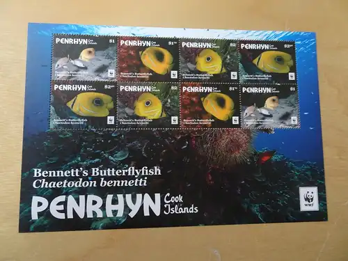 Penrhyn Michel 829/32 WWF Fische KB postfrisch (14121)