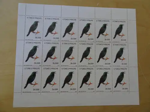 Sao Tome Michel 1333 Bogen Vögel postfrisch (14143H)