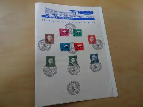 Bund Gedenkblatt Weltmeisterschaften Ringen 1955 (15345H)