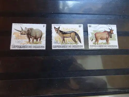 Burundi Michel 1585, 1591, 1592 Tiere echt gelaufen (22312)