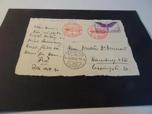 Schweiz Michel 191x Zeppelin Flug auf Postkarte von Bern (22538)