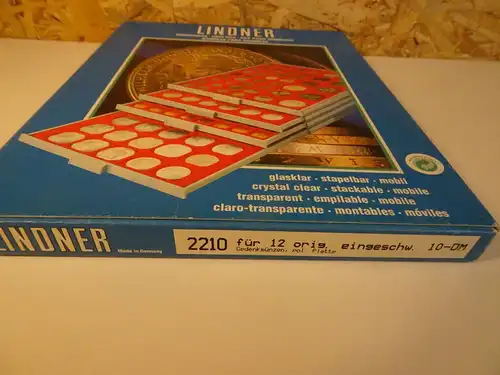 1 Lindner Münzbox Art. 2210 für 12 Münzen 10DM, (25806)