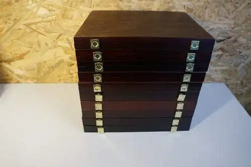 10 Münzkassetten aus Holz (27953)