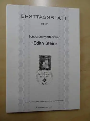 Bund ETB Ersttagsblätter Jahrgang 1983 komplett (5594)