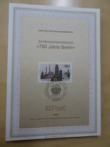 Bund ETB Ersttagsblätter Jahrgang 1987 komplett (5602)