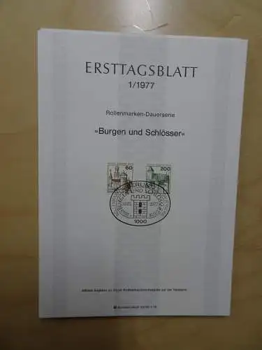 Berlin ETB Ersttagsblätter Jahrgang 1977 komplett (5583)