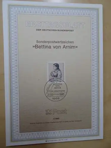 Berlin ETB Ersttagsblätter Jahrgang 1985 komplett (5599)