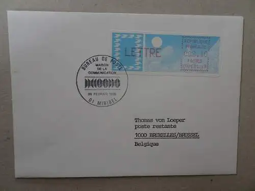 Frankreich ATM 6x FDC Miribel (6372)