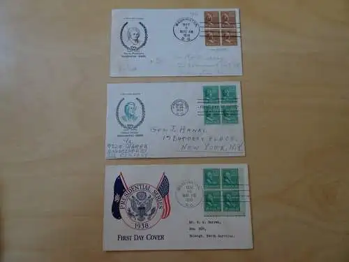 USA aus 410/441 7 Viererblock FDC (11795)