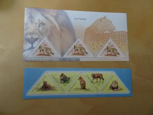 Guinea Michel 8681/85 + Block 1998 Wildkatzen postfrisch (14122)