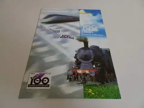 Italien Folder 100 Jahre Staatsbahnen Michel 3029 (17947H)