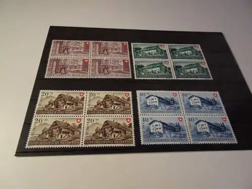 Schweiz Michel 525-528 Pro Patria 1949 Viererblock postfrisch (25331)