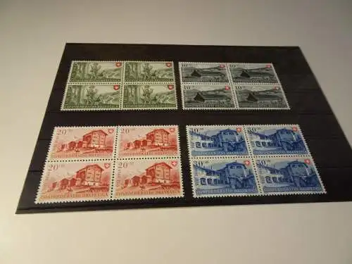 Schweiz Michel 508-511 Pro Patria 1948 Viererblock postfrisch (25330)