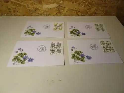 Dänemark Michel 1423-26 Viererblock FDC Blumen (26054)