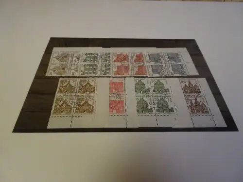 Berlin Michel 242-249 Bauwerke Viererblocks gestempelt Ecke rechts unten (26187)