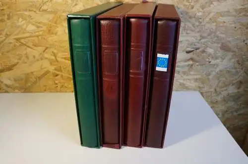 4 Lindner Binder leer mit Schuber, 14 Ring, mit Mängeln (bitte lesen) (28719)