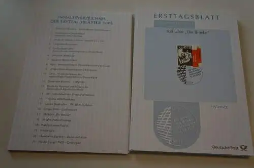 Bund ETB Ersttagsblätter Jahrgang 2005 komplett (28413)