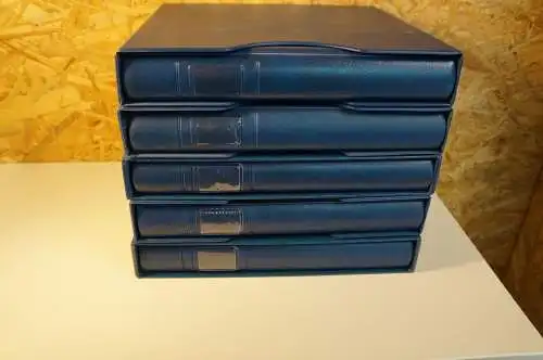 5 Lindner Binder rot mit Schuber leer (30047)