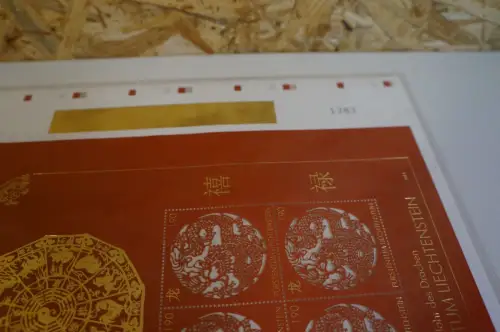 Liechtenstein Michel 1617 Jahr des Drachen Druckbogen postfrisch (30516)