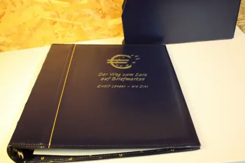 2 Dt. Post / Leuchtturm Ringbinder mit Schuber blau Exklusiv 13 Ring (30757)