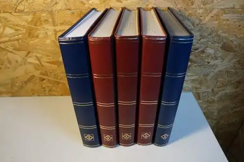 5 Einsteckbücher 60 Seiten in weinrot und blau (31617)