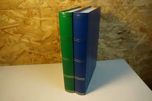 2 Einsteckbücher 60 weißen Seiten in blau und grün (31615)