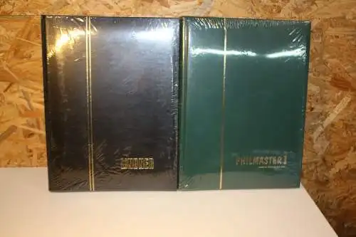 2 Einsteckbücher 60 weiße Seiten grün + schwarz neu (32457)