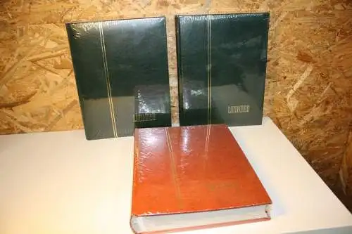 3 Einsteckbücher 60 weiße Seiten in grün + braun neu (32459)