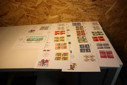 Schweiz Jahrgang 1984 Viererblock FDC komplett (32597)