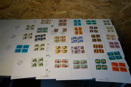 Schweiz Jahrgang 1992 Viererblock FDC komplett (32608)