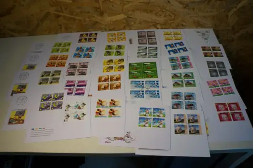 Schweiz Jahrgang 2004 Viererblock FDC fast komplett (32620)