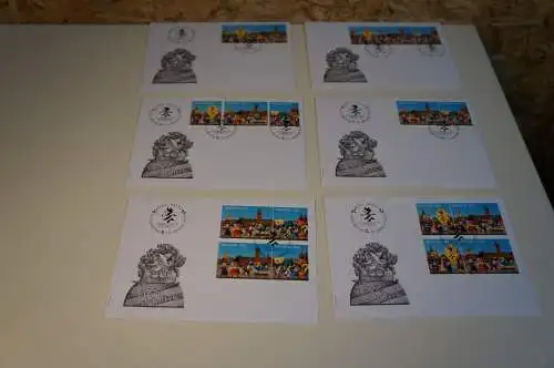 Schweiz Michel 2137-2139 6 verschiedene FDC Basler Fasnacht (32633)