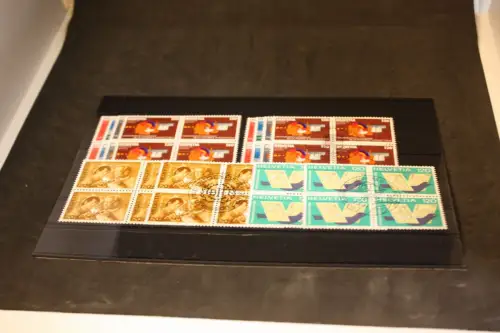 Schweiz Ämter 12 Viererblocks postfrisch + gestempelt (32736)
