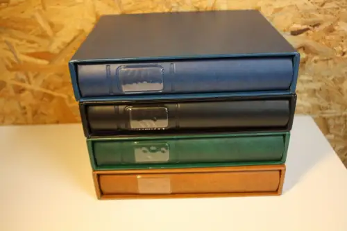 4 Lindner ETB Alben mit Schuber verschiedene Farben (33289)