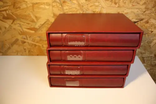 4 Lindner ETB Alben mit Schuber in rot (33290)