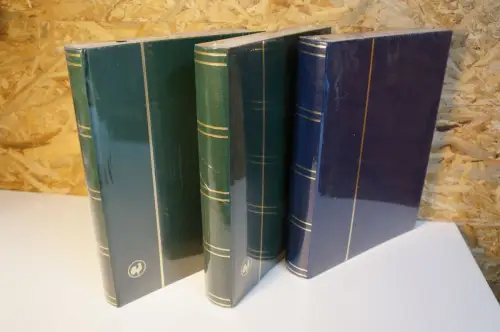 3 Einsteckbücher 60 weiße Seiten in grün + braun neu (33459)