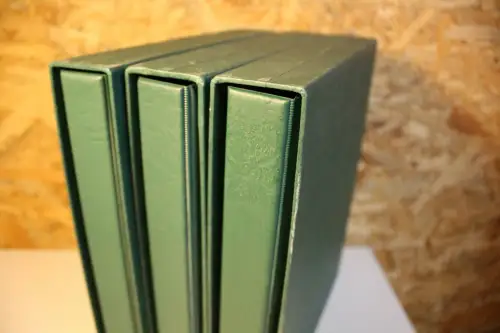 3 Lindner Alben grün mit 140 1er Hüllen (33568)