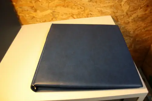 5 Lindner Binder blau mit Schuber leer (33570)