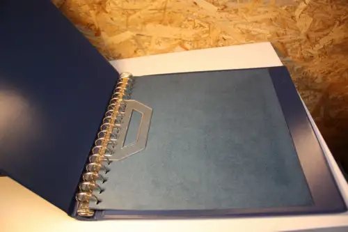 5 Lindner Binder blau mit Schuber leer (33570)