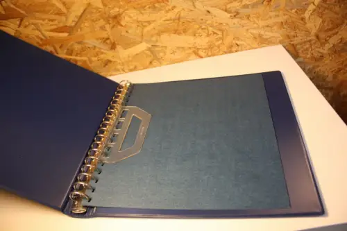 5 Lindner Binder blau mit Schuber leer (33570)